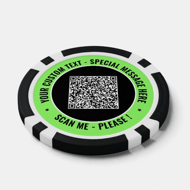 Custom Colors and Text QR Code Poker Chips Example (Single)