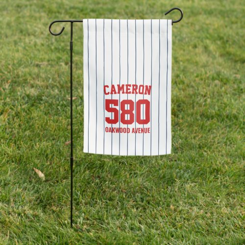 Custom Colors Baseball Jersey Stripes Name Address Garden Flag