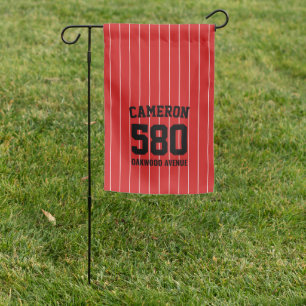 Custom Colors Baseball Jersey Stripes Name Address Garden Flag