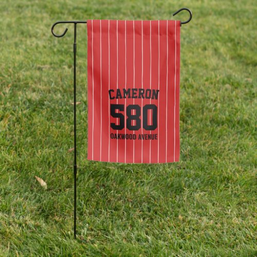 Custom Colors Baseball Jersey Stripes Name Address Garden Flag