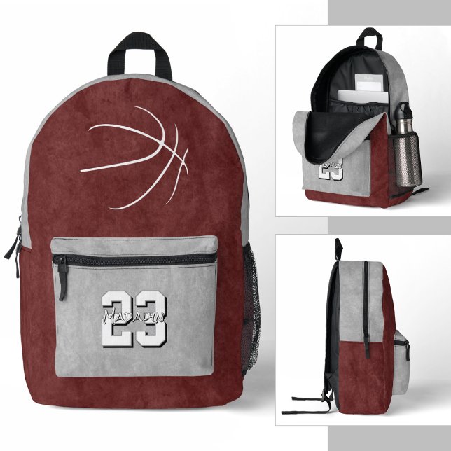 custom colors basketball athlete printed backpack (Basketball backpack - 3 views)
