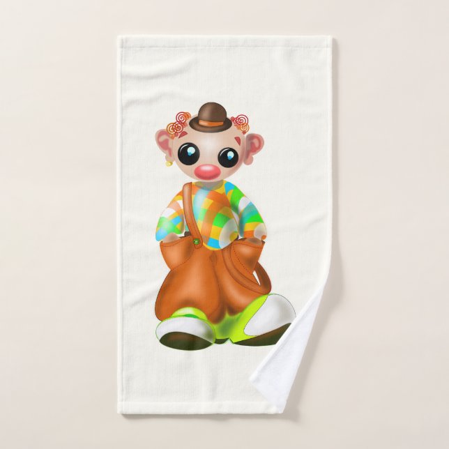 Custom Colors Bath Towels - Little Clown - Circus (Hand Towel)