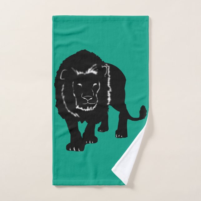 Custom Colors Bath Towels with Lion Silhouette (Hand Towel)