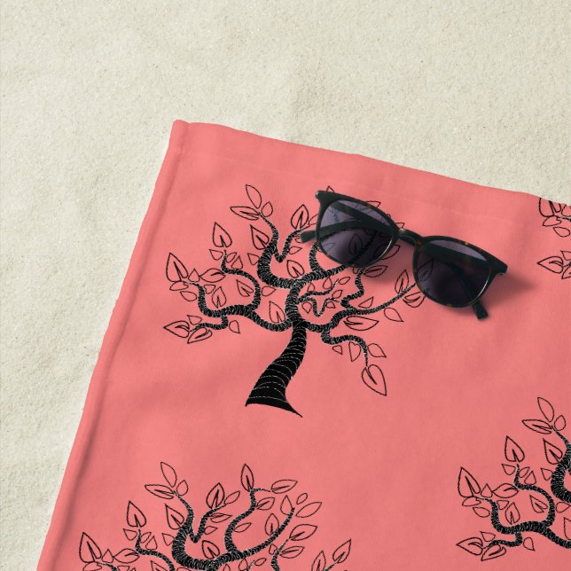 Custom Colors Beach Towel with Tree (In Situ)