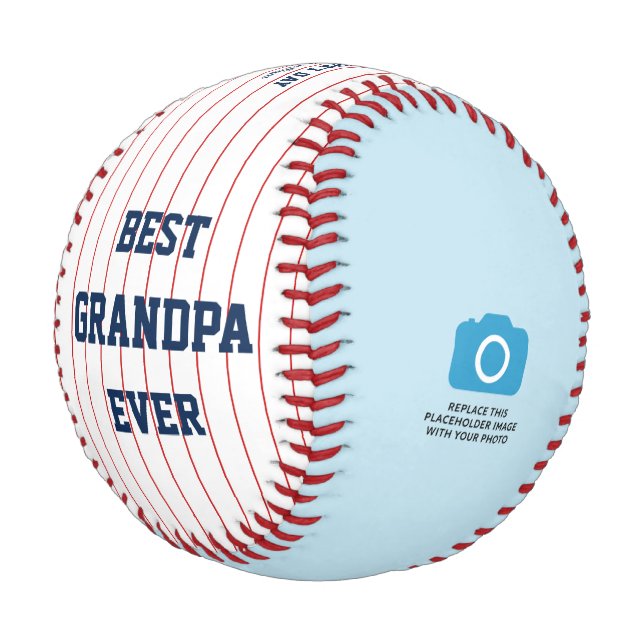 Custom Colors Best GrandPa Father's Day Photo Baseball (Angled)