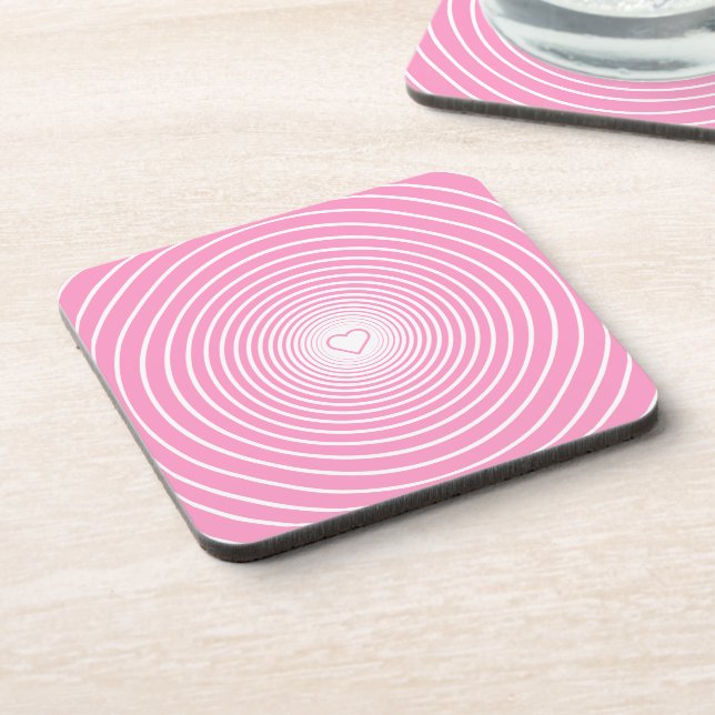 Custom Colors Beverage Coaster - Love - Pink (Left Side)