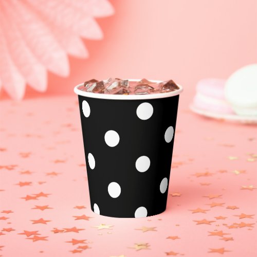 Custom Colors Black and White Polka Dot Paper Cups