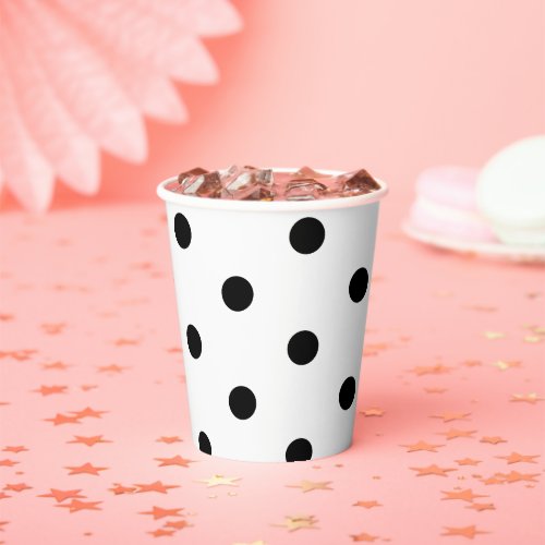 Custom Colors Black and White Polka Dot Paper Cups