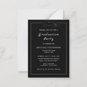 Custom Colors Black Graduation Invitations Example