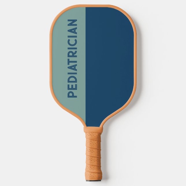 Custom Colors Blue Teal Pediatrician  Pickleball Paddle (Front)