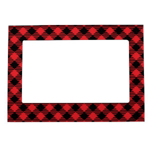Custom Colors Buffalo Plaid Christmas Gift Magnetic Frame