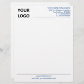 Custom Colors Business Logo Ingo Office Letterhead (Front/Back)