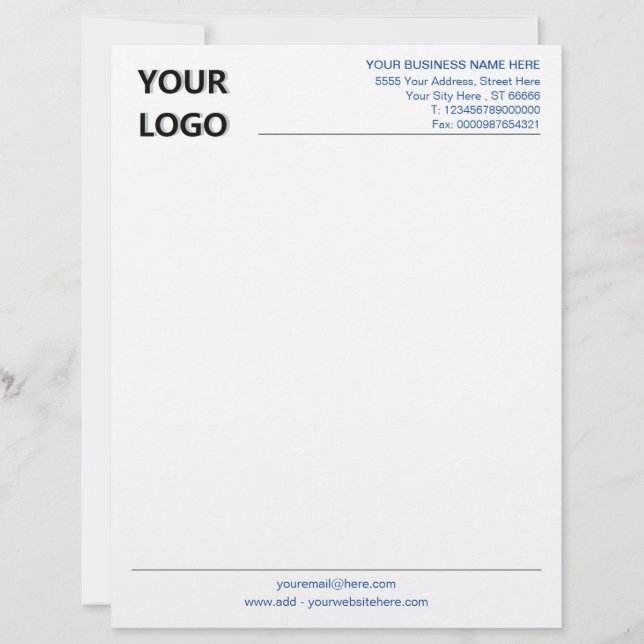 Custom Colors Business Logo Ingo Office Letterhead (Front)