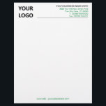 Custom Colors Business Modern Letterhead with Logo<br><div class="desc">Custom Colors - Simple Personalized Your Modern Business Office Letterhead with Logo - Choose / add your favorite elements and text colors / font and size ! Resize and move or remove and add elements - Image / text with customization tool ! Add Your Logo - Image - Photo /...</div>