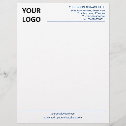 Custom Colors Business Office Letterhead with Logo