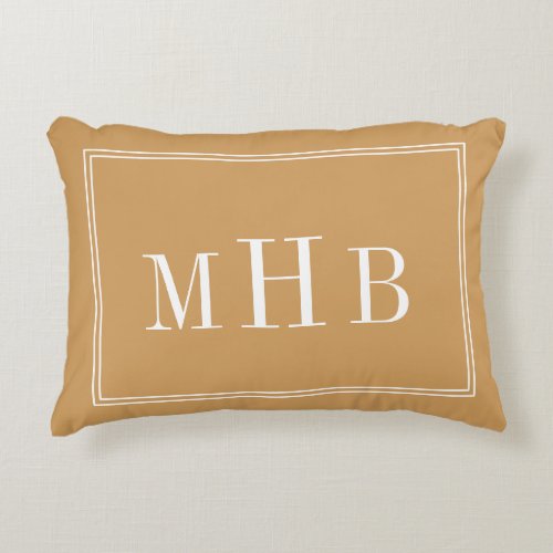 Custom Colors Classic Monogram Decorative Pillow