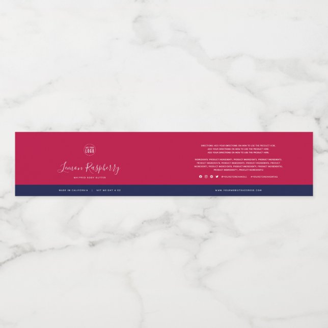 Custom Colors Contrast Ingredients Product Label (Single Label)