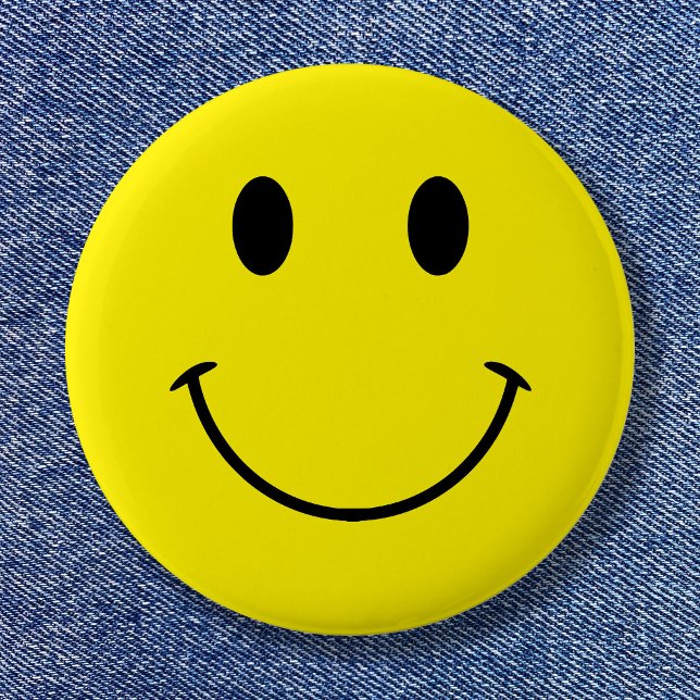 Custom Colors Cute Retro Smile Button (Custom Colors Cute Retro Smile Button)