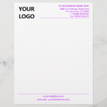 Custom Colors Design Business Letterhead and Logo<br><div class="desc">Your Colors - Simple Personalized Business Office Letterhead with Logo - Add Your Logo - Image / Business Name - Company / Address - Contact Information - Resize and move or remove and add elements / image with customization tool. Choose / add your favorite elements and text colors and font...</div>
