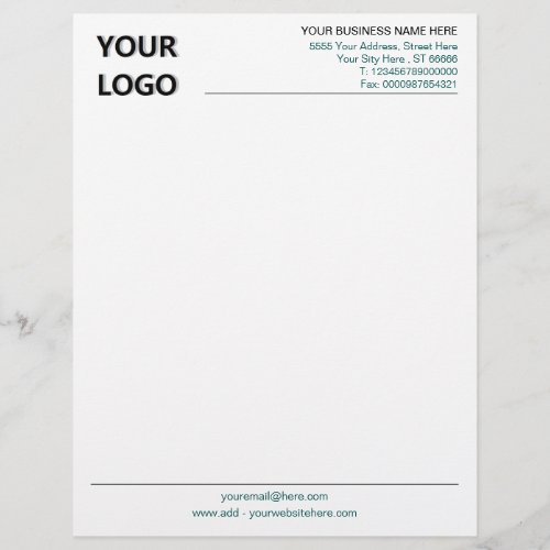 Custom Colors Design Letterhead with Your Logo
