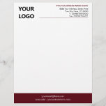 Custom Colors Elegant Design Letterhead with Logo<br><div class="desc">Your Colors and Font - Simple Personalized Business Office Letterhead with Logo - Add Your Logo - Image / Business Name - Company / Address - Contact Information - Resize and move or remove and add elements / image with customization tool. Choose / add your favorite elements and text colors...</div>