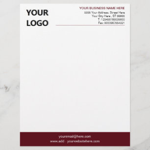 Custom Colors Elegant Design Letterhead with Logo
