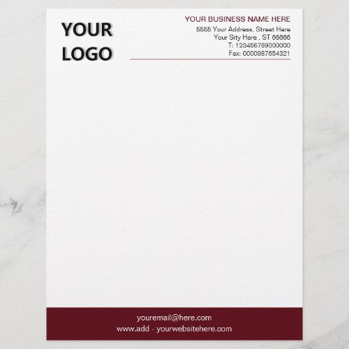 Custom Colors Elegant Design Letterhead with Logo