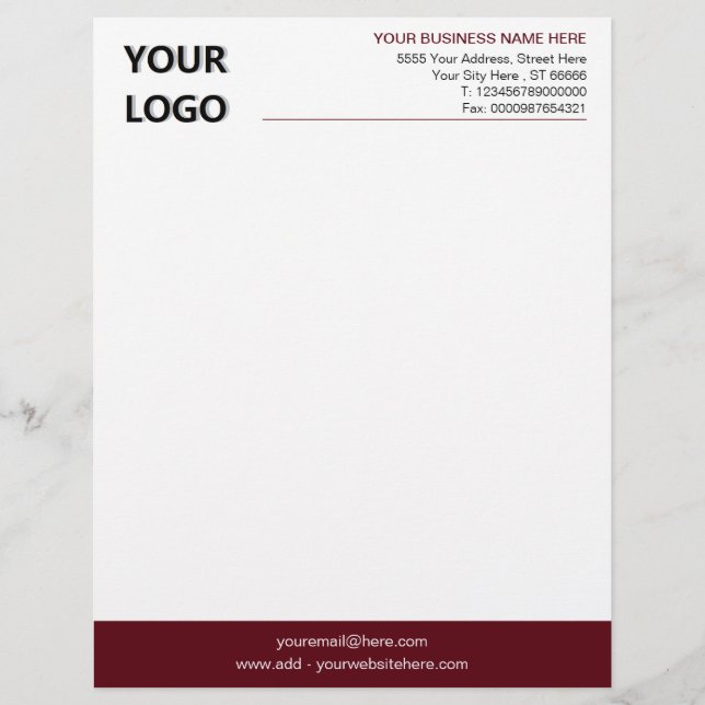 Custom Colors Elegant Design Letterhead with Logo (Front)