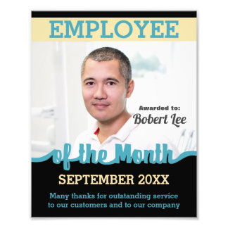 Custom colors employee of the month photo award print