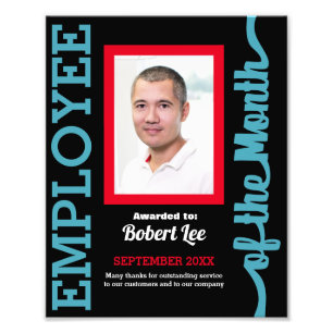 Custom colors employee of the month photo award print
