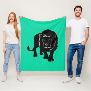 Custom Colors Fleece Blanket with Lion