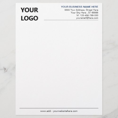 Custom Colors Font Letterhead Your Business Design