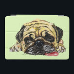 Custom Colors Funny iPad Air Cover with Pug Dog<br><div class="desc">Custom Colors Fun iPad Air Cover - Tired Mops Dog - Painting - Choose / Add Your Unique Text / Name / Color / Font / Size / Elements - Make Your Special Gift - Resize and move or remove and add elements / text with customization tool ! Painting and...</div>