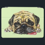 Custom Colors Funny iPad Air Cover with Pug Dog<br><div class="desc">Custom Colors Fun iPad Air Cover - Tired Mops Dog - Painting - Choose / Add Your Unique Text / Name / Color / Font / Size / Elements - Make Your Special Gift - Resize and move or remove and add elements / text with customization tool ! Painting and...</div>