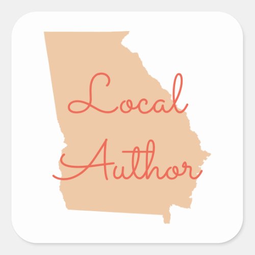 Custom Colors Georgia Local Author Square Sticker