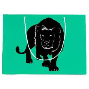 Custom Colors Gift Bag with Lion - Green