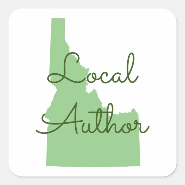 Custom Colors Idaho Local Author Square Sticker (Front)