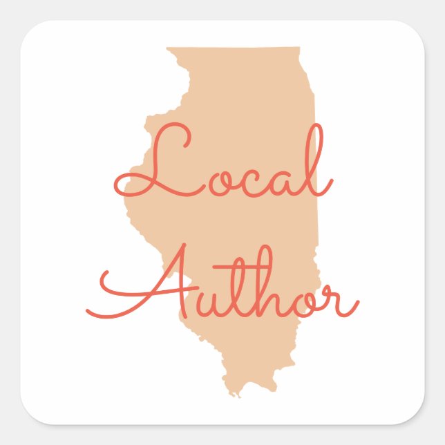 Custom Colors Illinois Local Author Square Sticker (Front)