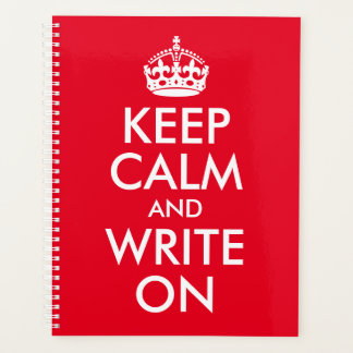 Custom Colors Keep Calm and Write On Planner