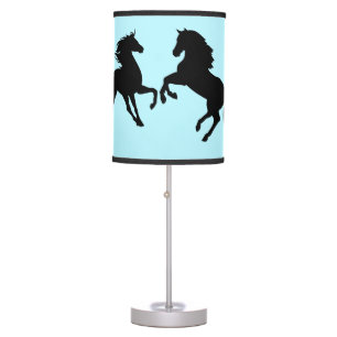 Custom Colors Lamp with Couple Horse - Blue