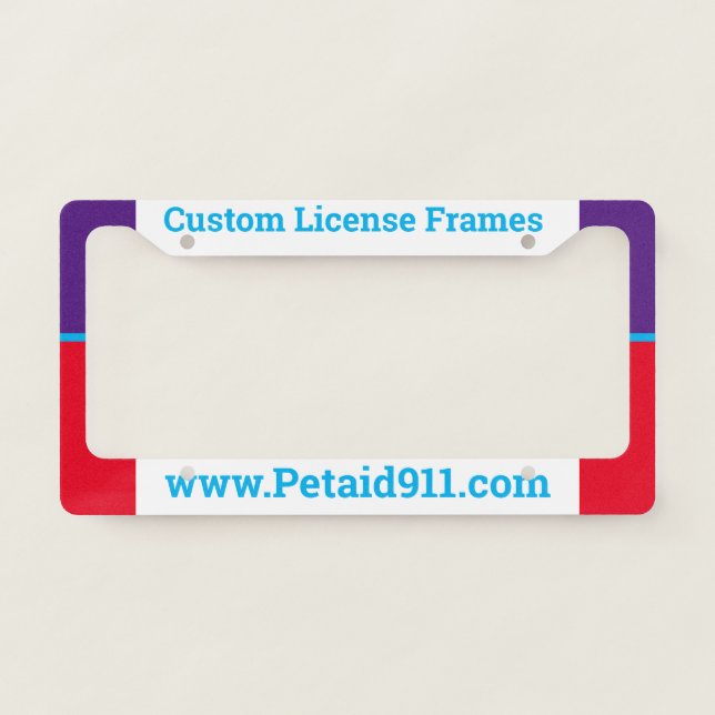 Custom Colors  License Plate Frame (Front)