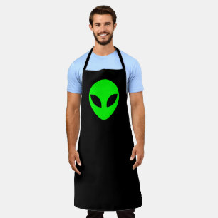 Custom Colors Lime Green and Black Alien Head Apron