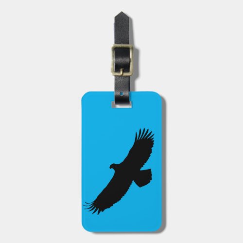 Custom Colors Luggage Tag with Eagle Flying _ Blue