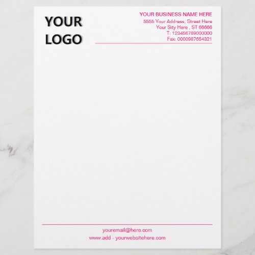 Custom Colors Modern Business Letterhead and Logo