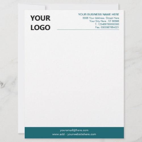 Custom Colors Modern Business Letterhead with Logo
