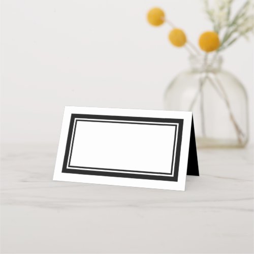 Custom Colors Modern Classic Double Borders Place Card