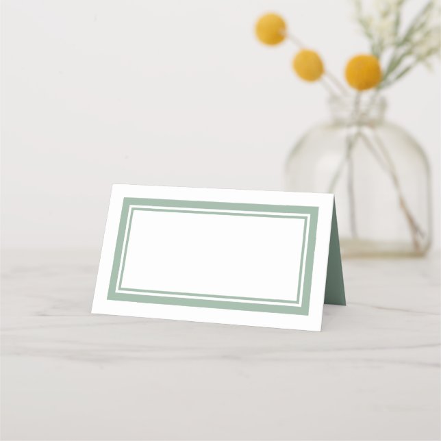 Custom Colors Modern Classic Double Borders Place Card (Front)