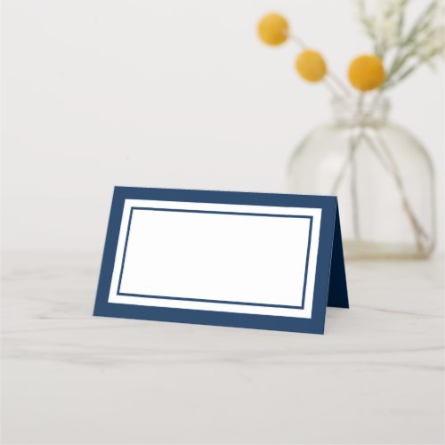 Custom Colors Modern Classic White Center Place Card
