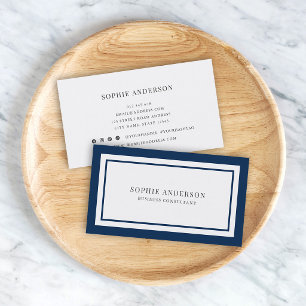 Custom Colors Modern Classic White Center V1 Business Card