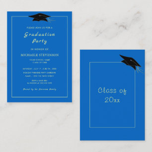 Custom Colors Modern Design Grad Party Invitations